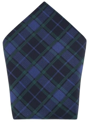 Trafalgar Herren Ives Grün und Marineblau Blackwatch Plaid Einstecktuch, Grün und Marineblau, Einheitsgröße