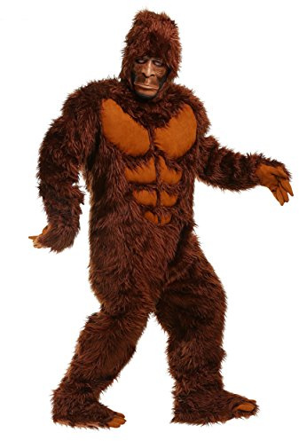 Mythical Creature Costume for Men Realistic Bigfoot Suit with Mask, Headpiece, and Gloves