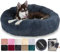 Puppy Love Hundebett, rund, ausziehbar, Hundekissen, waschbar, leicht, großes Hundebett, orthopädisch, weich und bequem (S: 50 cm, Dunkelgrau)