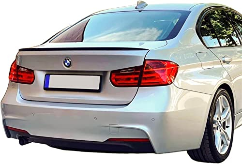 Heckspoiler Lippe Spoiler Spoilerlippe Schwarz Glanz Passend Passend für F30 Saloon Sedan 2012-2019 und Doppelkleber