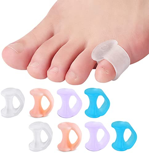 4 Paire Séparateur Orteils, Ecarteur Orteil, Séparateurs D'orteils Orthese pour Chevauchement Orteil, Marteau Orteil Correcteur de Coussinets en Gel, Pour Soulager la Pression du Pied (4 couleurs)