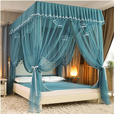 Betthimmel Deluxe Zwei-in-Eins-Betthimmel + Moskitonetz, Vier-Jahreszeiten-Bettvorhang Mit Halterung, for Schlafzimmerdekoration for Mädchen Und Erwachsene, Geeignet for EIN Doppelbett (Color : Style