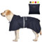 KOOGAL Große Hunde Regenjacken Mit Kapuze,Hunde Regenmantel,Mit Reflektierenden Sicherheitsstreifen, Wasserdichter Hundemackintosh, Geeignet Für Mittlere Und Große(Marineblau, 5XL)
