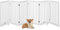 COSTWAY Absperrgitter Hunde 89cm Hoch, Schutzgitter Holz, Kindergitter klappbar, Treppengitter Hundeabsperrgitter flexibel Türschutzgitter (Weiß-6 Paneelen)