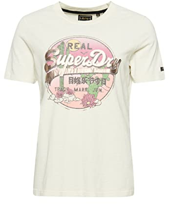 Superdry Damen Vintage Logo Narrative T-Shirt Wollweiß 40