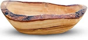 hochwertige rustikale Snackschalen aus Olivenholz, Dekoschale, Natur Holzschale, Schlüsselablage, Schmuckschale, Olivenholz Schale, Dipschale, Handarbeit Verschiedene Größen. (ca 21-24 cm)