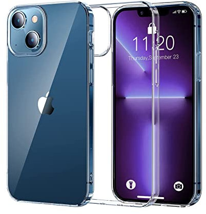 WORLD CONNECTERE iPhone 13 (6.1-Inch) Clear Case, Durable and Shockproof Sleek Design Transparent Cover, Non-Yellowing Anti-Scratch Cover Compatible with iphone 13 - Clear