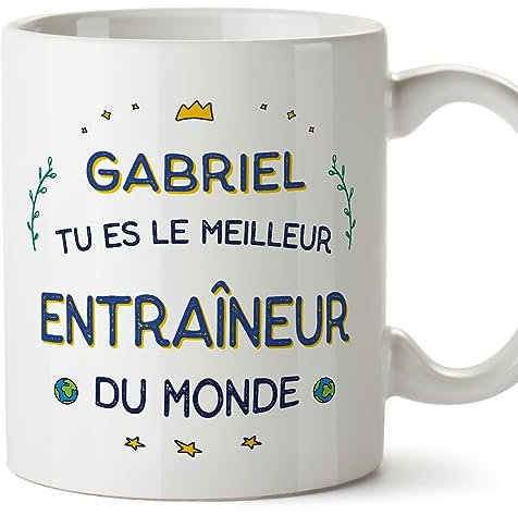 Mugffins Tasses Personnalisables pour ENTRAÎNEUR homme - En Français - Cadeau Personalisé- Meilleur du Monde - 11 oz / 330 ml