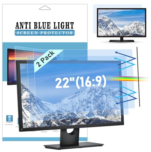 LAMA 2 PACK 22 Inch Blue Light Blocking Screen Protector, 22 Computer Monitor Screen Filter (WxH:19.17x10.78), Anti Blue Light/Anti Glare/Anti-UV/Eye Protection/Reduce Eye Strain(22 16:9)
