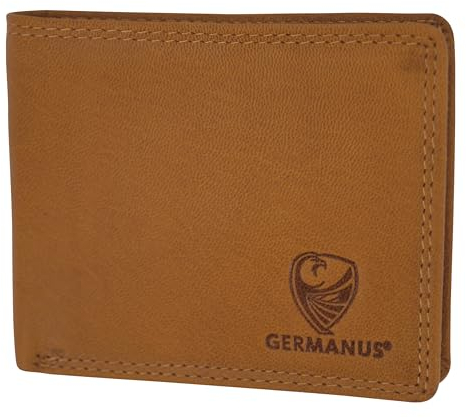 GERMANUS Geldbörse aus Leder, Modell Max (Helles Braun)