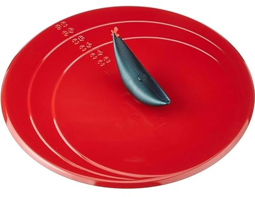VIRSUS Coperchio Girafrittate Antiaderente 561, Diametro 32 cm, Coperchio in Acciaio Inox, Maniglia a forma di Gallo, Adatto per Pentole e Padelle, Coperchi per Frittate, Crèpes, Omelette (Rosso)