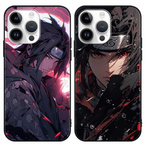 PBNDJVG 2 Stück Handyhülle für iPhone 11 Pro Hülle 5.8 Zoll Anime Uchiha Itachi Sasuke Manga Muster Design Junge Case All Inklusiv Linsen Schutzhülle TPU Silikon Weich Ultra Dünn Cover, 09