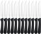 LAZAHOME Steakmesser Set 12 Teilig,Schwarz Steakmesser,Tafelmesser Wellenschliff,Steak Besteck aus Edelstahl,Scharf messer set für Haus、 Restaurant、Hotel,Jausenmesser,Spülmaschinenfest