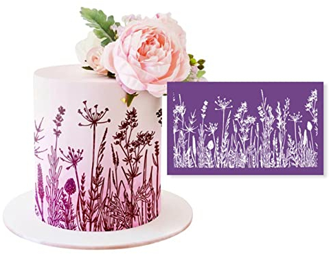 Plantilla de malla para tartas, de encaje, flores, hierba, tela, herramienta de decoracion para fondant, reposteria, herramientas de goma de mascar, plantillas de malla reutilizables