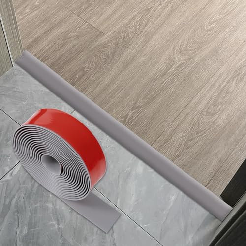 Self Adhesive Vinyl Floor Transition Strip, PVC Door Strip Threshold Bar Door, Laminate Floor Flat for Flooring Edge Trim Grey Wood Joining Flooring Edge Trim Grey 5cmX2m(1.96in, 6.5FT)