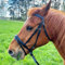 Brama West Ledertrense Pferd Sparkle - englisch kombiniert - Reithalfter mit Antislip Zügel und Strasssteinen - Royal, Gr. Minishetty