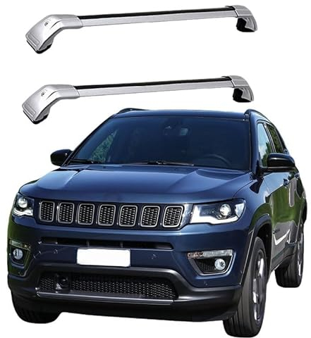 JUNYEW (1 Paar) Dachgepäckträger Dachträger für Jeep Compass 2017 2018 2019 2020 2021 2022 2023 -Aluminium,O