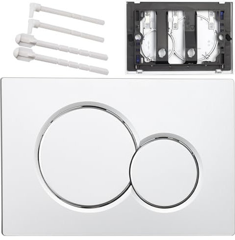 Stilvolle Doppeltasten-Spülplatte für Geberit 115.770.11.5 Betätigungsplatte Kompatibel mit UP300 / UP320 / UP720 Unterputz-Spülkästen (Silber)