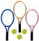 Toyvian 3 Sets Miniature Tennis and Racket Ornament Dollhouse Decor, Mini Tennis Balls Cake Decorations Mini Stuff for Diying Tennis Racket Keychains or Sports Souvenir