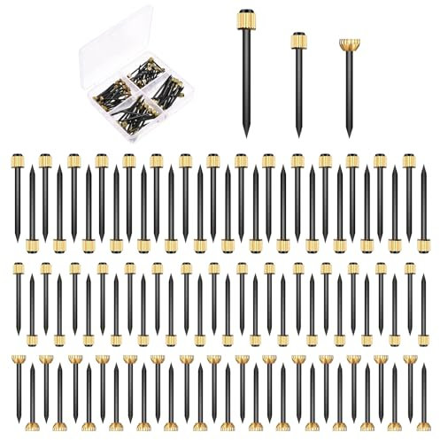 YUXIANLB Brass Picture Hanging Nails Nail Assortment Kit 90PCS 3 Sizes Small Nails Wall Decorative Nails Finishing Nails Hardware Nails Steel Assorted Nails Galvanized Nails with Plastic Box for Home
