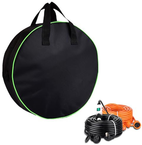 LONGHAO Sac de câble de Recharge EV Sac de Transport de câble de Recharge Sac de câble de Voiture électrique Portable Sac de câble résistant Grande capacité,étanche à la poussière (Vert)