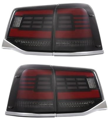 RUIHAHA Auto Rückleuchten für Toyota Land Cruiser 2016-2021 Rücklicht Montage Heckleuchte Rückleuchte Hintere Bremsleuchte Hinten Stop Indicator Light Ersatz Einbauteile,Smoke B