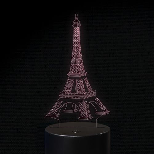 INDIGOS UG - 3D LED Nachttischlampe - Eifelturm Paris - Touch-Nachtlicht - Illusion, Geschenk - Weihnachten Geburtstag Junge - Mädchen Nachtlicht