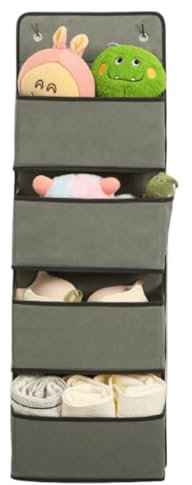 YIAGUN Tür-Organizer, faltbar, zum Aufhängen, Kleiderschrank-Organizer mit 4 Taschen, hinter der Tür, für Schlafzimmer, Wohnzimmer (grau)