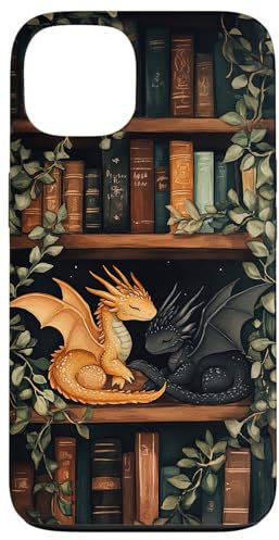 iPhone 13 Cute Dragons On Bookshelf Book Dragon Bookworm Book Lover Case