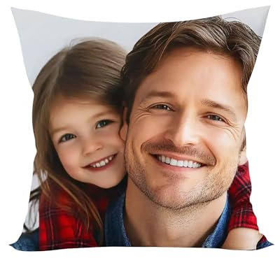 Zeiayuas Personalisierte Fleece Kissen mit Eigenen Foto, Individuell Fotogeschenk mit Selbst Gestalten, Pillow mit Foto Individuell Bedruckt, Personalisiertes Geschenk-Idee Deko-Kissen