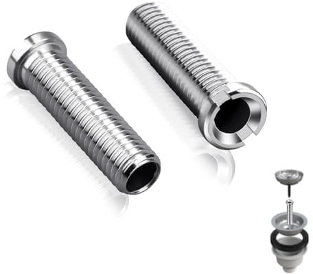 2 Pieces Hollow Screw Sink 45mm Hollow Screw Stainless Steel Drain Strainer Ø 12mm for Valve Drains with 1.5 inch and 3.5 inch Accessories for Kitchen Sink Basket Strainer Drain Valve