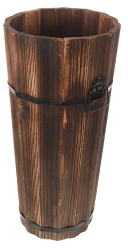 HOLIDYOYO Holzständer Für Schirme Regenschirmeimer Mit Geräumiger Aufbewahrung Für Spazierstöcke Regenbekleidung Und Faltfächer Schirmhalter Aus Holz Für Eingangsbereich