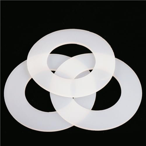 Arandela plana redonda， 10 arandelas planas de caucho de silicona, grosor de 3 mm, junta de silicona anticolisión(20x30x3mm)
