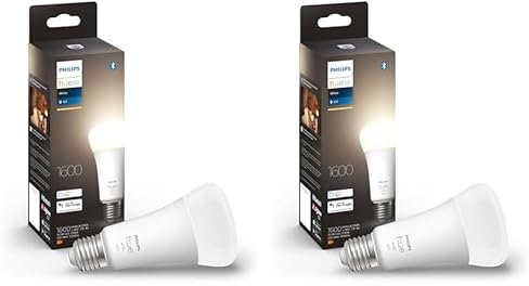 Philips Hue White E27 LED Lampe, weiß, 1600lm, dimmbares warmweißes Licht, steuerbar via App, kompatibel mit Amazon Alexa (Echo, Echo Dot), 2er Pack