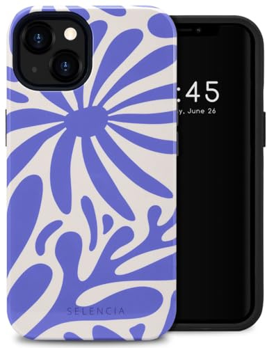 SELENCIA Vivid Backcover - Geeignet für iPhone 13 - Modern Bloom Sapphire Blue