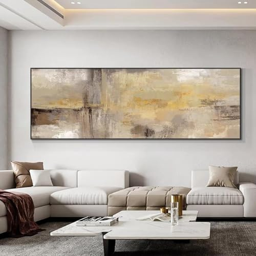 Zhadongli Art Modernes abstraktes Ölgemälde, Poster und Druck, Kunstwerk, Landschaft, Wandkunst, Leinwandbild, Bild für Wohnzimmerdekoration, 50 x 150 cm (20 x 59 Zoll), rahmenlos