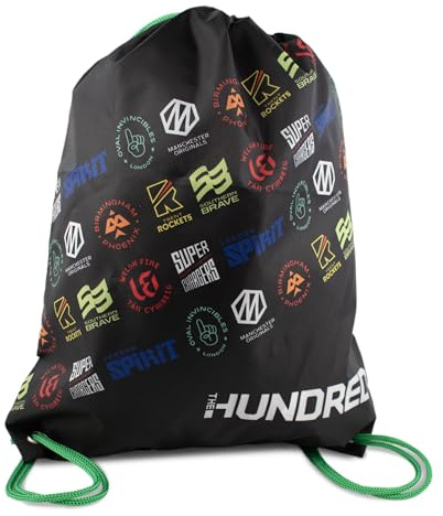 Hy-Pro Officially Licensed The Hundred Cricket Tournament Gym Bag - Lightweight Drawstring Gym Bag, Ideal For Sports, Adults & Kids