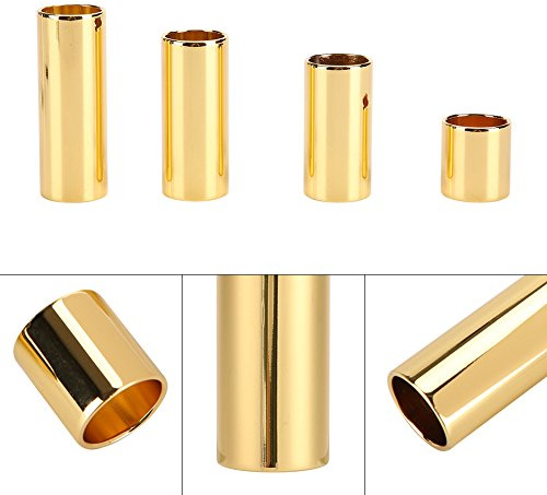 WALFRONT Slide Bar Guitar Slide Bar, Metal Bottleneck Set, 4 Sizes for Electric Guitar, Folk, Jazz and Blues Musicians