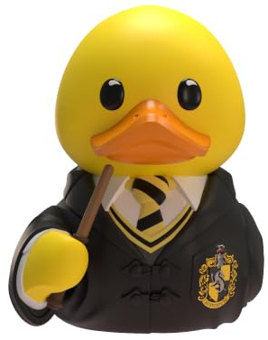 TUBBZ Harry Potter Tassorosso paperella di gomma 3.5cm Scatola | Merchandising ufficiale Harry Potter libri, film fantasia fan. Tassotosso Vinile Anatra con la bacchetta Scatola per regali