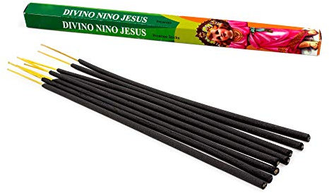 Premium Räucherstäbchen Jesus Christus: natürlich traditionell aus Indien in fairer Herstellung. Großpackung mit 10 Boxen = 80 Stück je 45min. Heiliger Kirchen-Duft