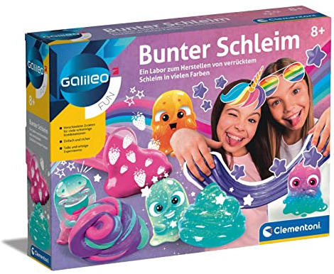 Clementoni Galileo Fun – Slime coloré, expériences Amusantes avec glusse Collante & substances Scintillantes, Jouet pour Enfants à partir de 8 Ans, pour Petits chimiers de 59172