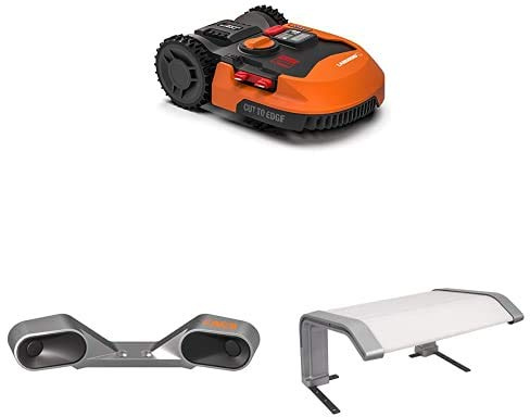 WORX Landroid L WR153E Mähroboter/Akkurasenmäher für große Gärten bis 1500 qm/Selbstfahrender Rasenmäher für einen sauberen Rasenschnitt im Handumdrehen + Mähroboter Zubehör + Landroid-Garage