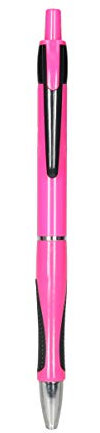 PM Bingo Druckkugelschreiber 0,7 mm Pink/Schwarz 50er Pack (blaue Tinte)
