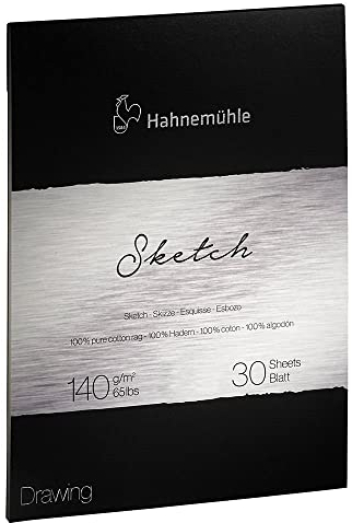 Hahnemühle The Collection Sketch, Skizzenblock aus 100% Baumwolle, 140 g/m², 30 Blatt, DIN A2