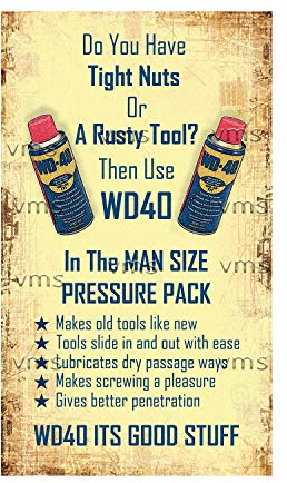 Vintage Metal Sign WD40 RUSTY NUTS 8X14 inch Home Decor Inside Outside Bar Kitchen Pub Decorative Plaques