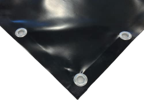 TENDAGGIMANIA Telone Occhiellato impermeabile per esterno - Telo pvc 650 gr per coperture barca camion pergolato copri camper copri legna - Telo impermeabile esterno Misure 3X6, NERO