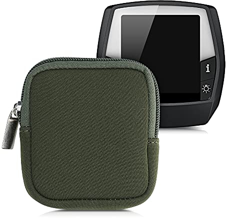 kwmobile Tasche kompatibel mit Bosch Intuvia - E-Bike Computer Neopren Hülle - Schutztasche Dunkelgrün