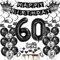 60. Geburtstagsdeko Luftballons Schwarz, Geburtstagsdeko 60 Jahr Männer, Schwarz Luftballon 60. Geburtstag Dekoration Frauen 60. Tortendeko