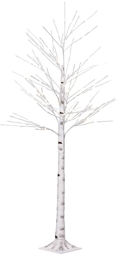 VOLTRONIC LED Baum Birkenoptik, innen und außen, IP44, warmweiß, Timer, Fernbedienung, Größenwahl, 180 cm 180 LEDs