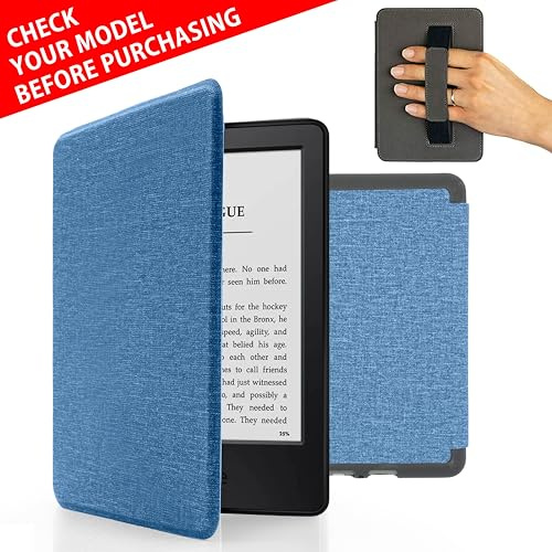 MyGadget Custodia per Amazon Kindle Paperwhite 7a generazione dal 2012 al 2017 - Cover con Funzione Sonno | Sveglia automatica Integrata Blu Chiaro